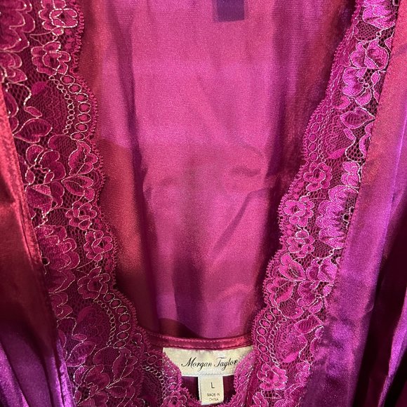 Morgan Taylor Intimates-2 PC. Nightgown LG & Robe XL-Lace/Diamond/Sparkle-NWT - Picture 3 of 16
